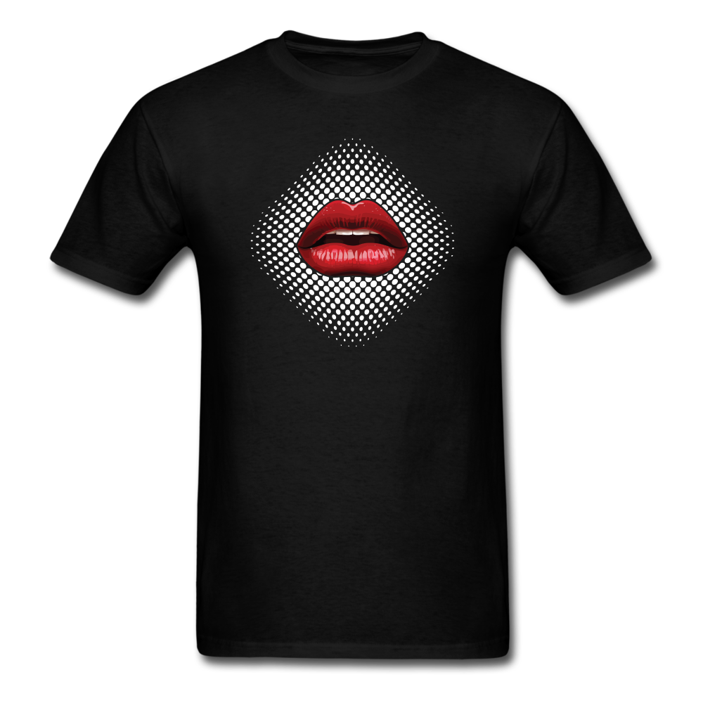 Lips With Halftone Pattern Unisex Classic T-Shirt - black