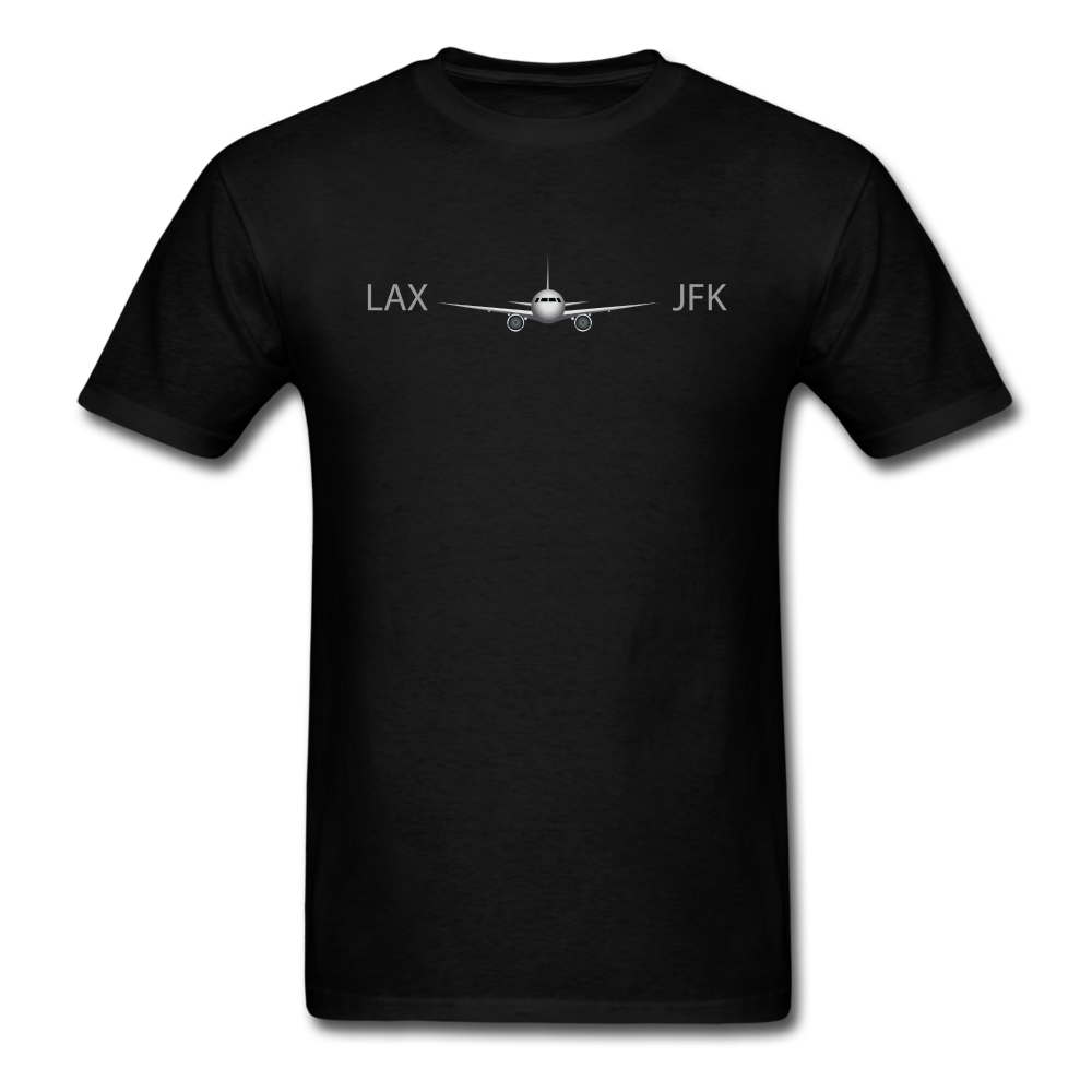 LAX to JFK Airplane Unisex Classic T-Shirt - black