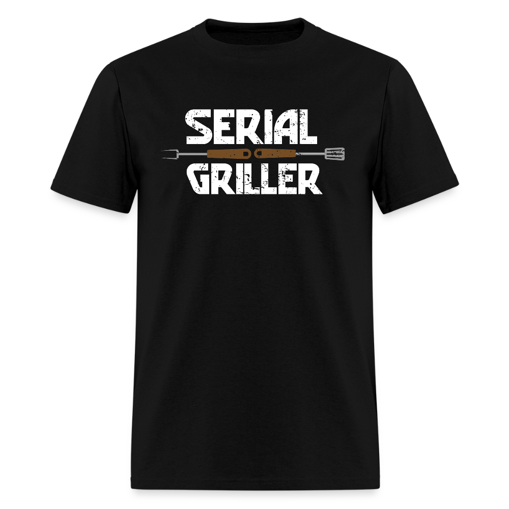Serial Griller Distressed Unisex Classic T-Shirt - black