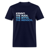 Load image into Gallery viewer, Kenny The Man The Myth The Mensch Funny Grandpa Jewish Unisex Classic T-Shirt - navy
