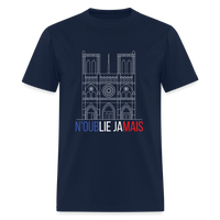 Load image into Gallery viewer, Never Forget Notre Dame Unisex Classic T-Shirt - navy
