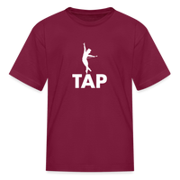 Load image into Gallery viewer, Tap Dancer (White Image) Kids&#39; T-Shirt - burgundy
