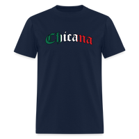 Load image into Gallery viewer, Chicana Mexican Flag Men&#39;s T-Shirt - navy
