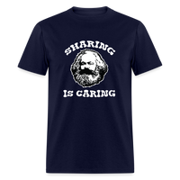 Load image into Gallery viewer, Sharing Is Caring Karl Marx Unisex Classic T-Shirt - navy

