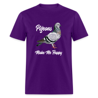 Load image into Gallery viewer, Pigeons Make Me Happy Unisex Classic T-Shirt - purple
