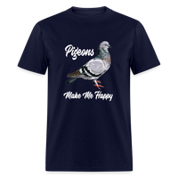 Load image into Gallery viewer, Pigeons Make Me Happy Unisex Classic T-Shirt - navy
