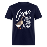 Load image into Gallery viewer, Geese Make Me Happy Unisex Classic T-Shirt - navy
