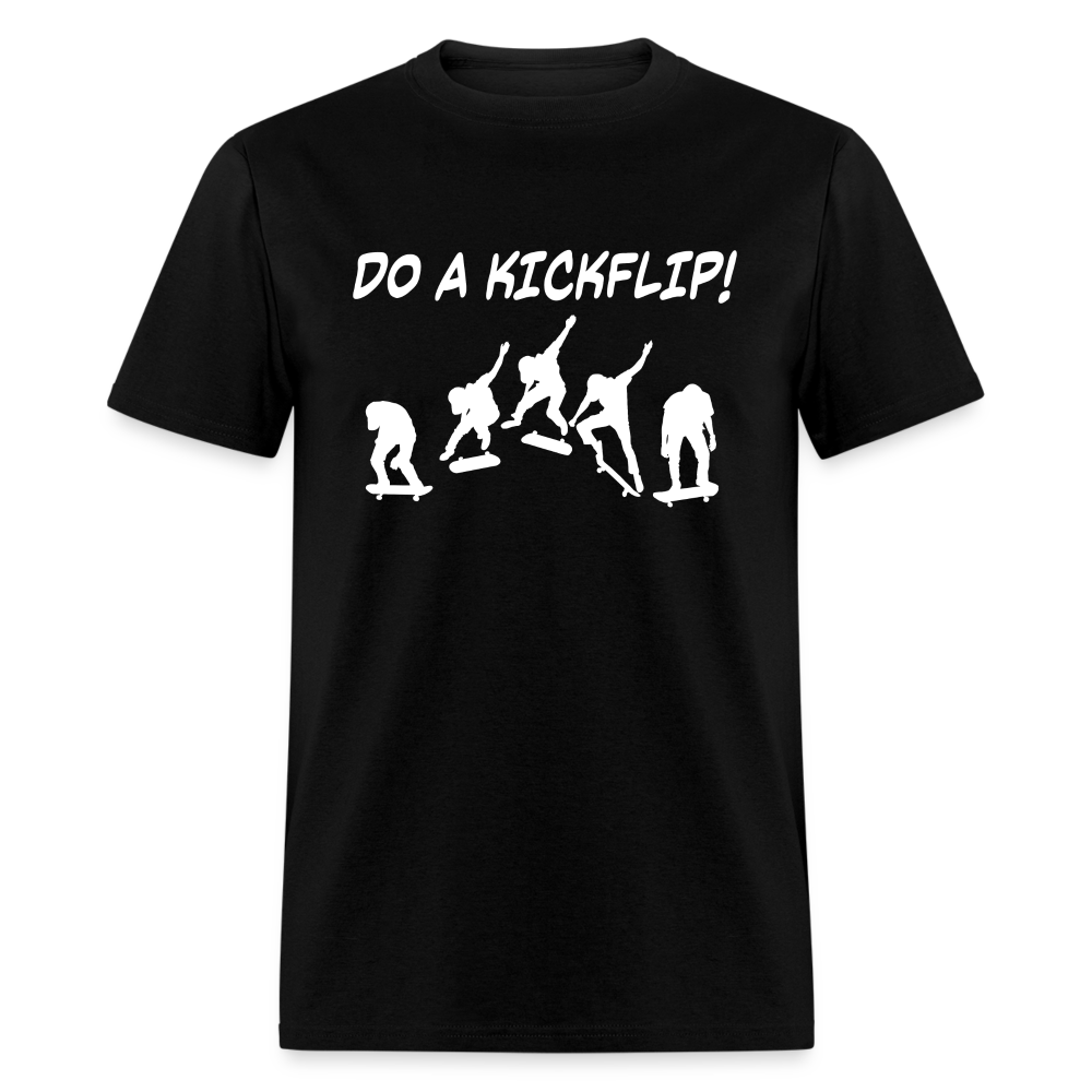 Do A Kickflip With Skateboarder Silhouette Unisex Classic T-Shirt - black