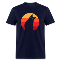 Load image into Gallery viewer, Curious Cat Unisex Classic T-Shirt - navy

