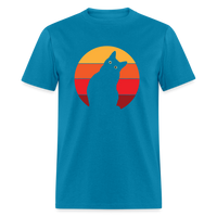 Load image into Gallery viewer, Curious Cat Unisex Classic T-Shirt - turquoise
