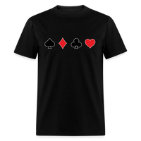 Load image into Gallery viewer, Poker Playing Card Suits Unisex Classic T-Shirt - black
