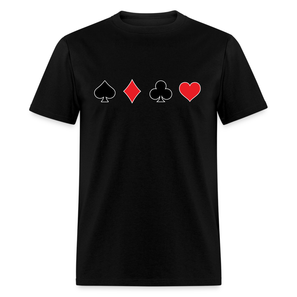 Poker Playing Card Suits Unisex Classic T-Shirt - black