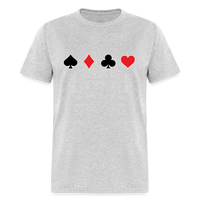 Load image into Gallery viewer, Poker Playing Card Suits Unisex Classic T-Shirt - heather gray
