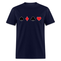 Load image into Gallery viewer, Poker Playing Card Suits Unisex Classic T-Shirt - navy
