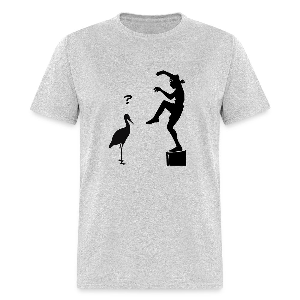 Karate Crane Pose and Crane Unisex Classic T-Shirt - heather gray