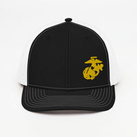 Load image into Gallery viewer, Eagle Globe &amp; Anchor - Gold Thread - Trucker Cap
