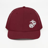 Load image into Gallery viewer, Eagle Globe &amp; Anchor - White Thread - Trucker Cap
