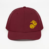 Load image into Gallery viewer, Eagle Globe &amp; Anchor - Gold Thread - Trucker Cap
