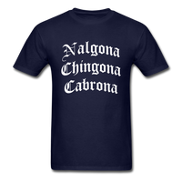 Load image into Gallery viewer, Nalgona Chingona Cabrona Old English Unisex Classic T-Shirt - navy
