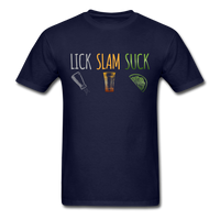 Load image into Gallery viewer, Lick Slam Suck Unisex Classic T-Shirt - navy
