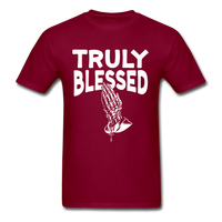 Load image into Gallery viewer, Truly Blessed Hands Praying Unisex Classic T-Shirt - burgundy
