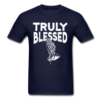 Load image into Gallery viewer, Truly Blessed Hands Praying Unisex Classic T-Shirt - navy

