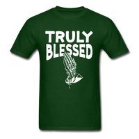 Load image into Gallery viewer, Truly Blessed Hands Praying Unisex Classic T-Shirt - forest green
