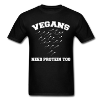 Load image into Gallery viewer, Vegans Need Protein Too Unisex Classic T-Shirt - black
