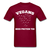 Load image into Gallery viewer, Vegans Need Protein Too Unisex Classic T-Shirt - burgundy
