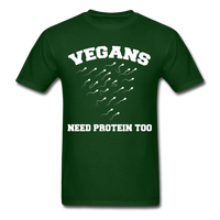 Load image into Gallery viewer, Vegans Need Protein Too Unisex Classic T-Shirt - forest green
