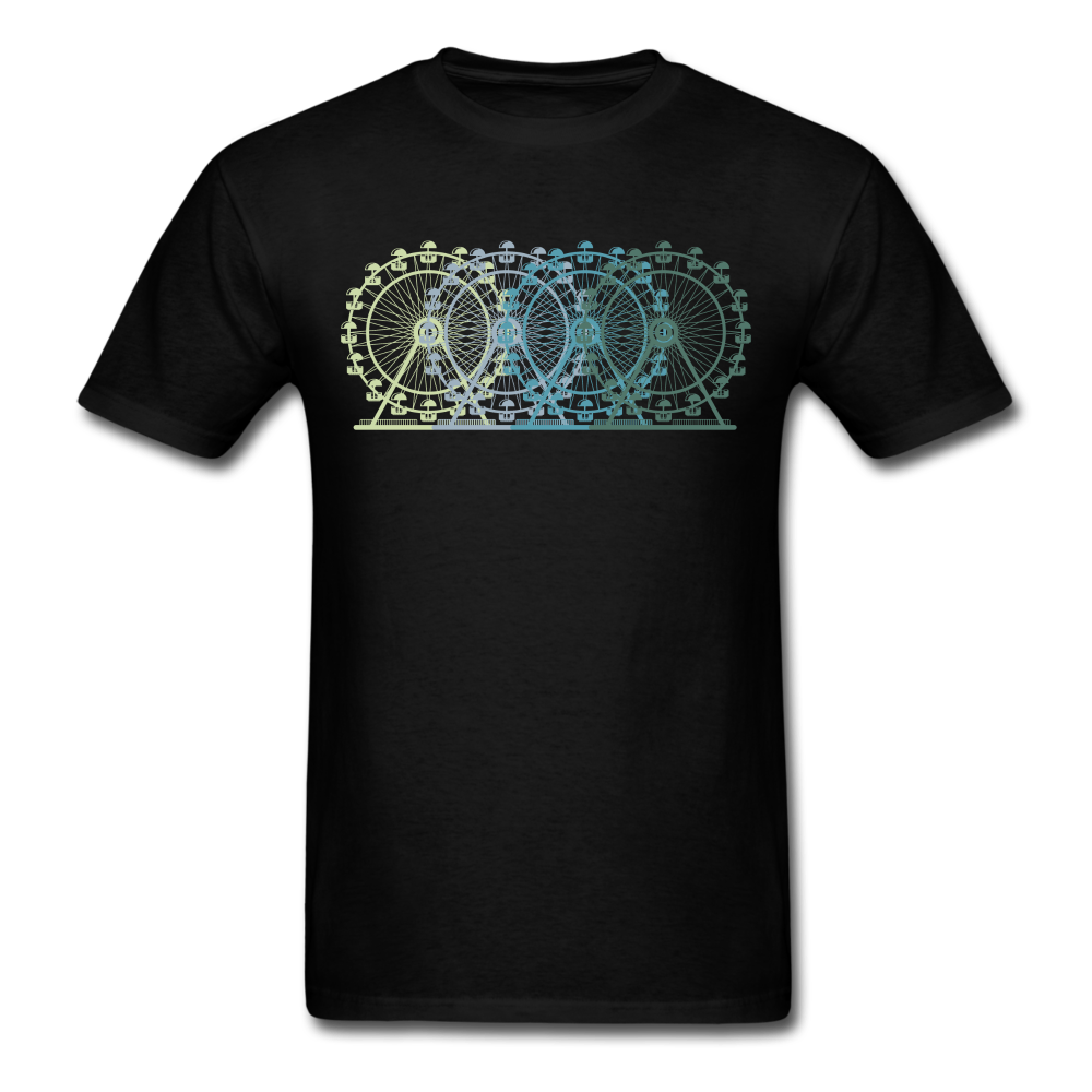 Ferris Wheels (green base) Unisex Classic T-Shirt - black