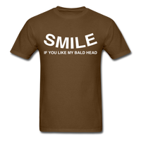 Load image into Gallery viewer, Smile If You Like My Bald Head Unisex Classic T-Shirt - brown
