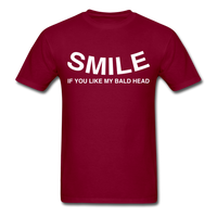 Load image into Gallery viewer, Smile If You Like My Bald Head Unisex Classic T-Shirt - burgundy
