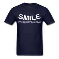 Load image into Gallery viewer, Smile If You Like My Bald Head Unisex Classic T-Shirt - navy
