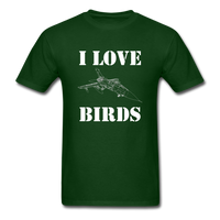 Load image into Gallery viewer, I Love Birds Unisex Classic T-Shirt - forest green
