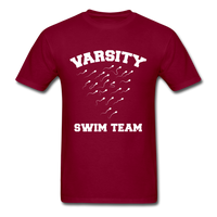Load image into Gallery viewer, Varsity Swim Team Sperm Swimming Unisex Classic T-Shirt - burgundy
