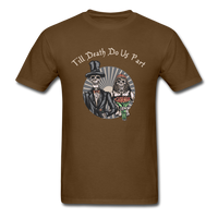 Load image into Gallery viewer, Till Death Do Us Part Married Skeletons Unisex Classic T-Shirt - brown
