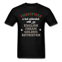 Load image into Gallery viewer, Christmas Is Best Celebrated With An English Cream Golden Retriever Unisex Classic T-Shirt - black
