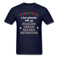 Load image into Gallery viewer, Christmas Is Best Celebrated With An English Cream Golden Retriever Unisex Classic T-Shirt - navy
