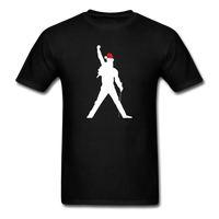 Load image into Gallery viewer, Freddie With Christmas Santa Hat Unisex Classic T-Shirt - black
