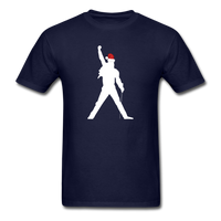 Load image into Gallery viewer, Freddie With Christmas Santa Hat Unisex Classic T-Shirt - navy
