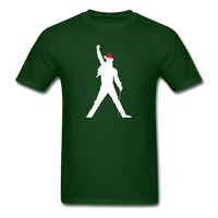 Load image into Gallery viewer, Freddie With Christmas Santa Hat Unisex Classic T-Shirt - forest green
