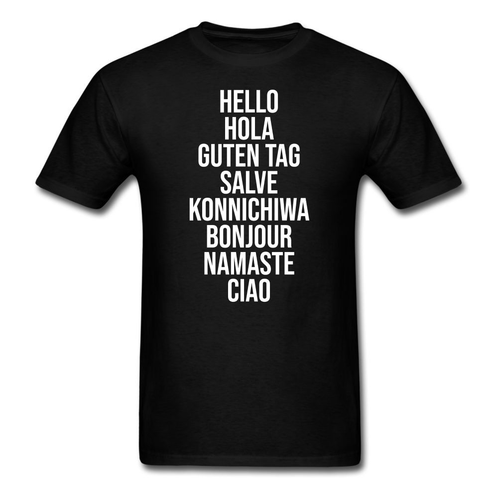 Hello In Different Languages Unisex Classic T-Shirt - black