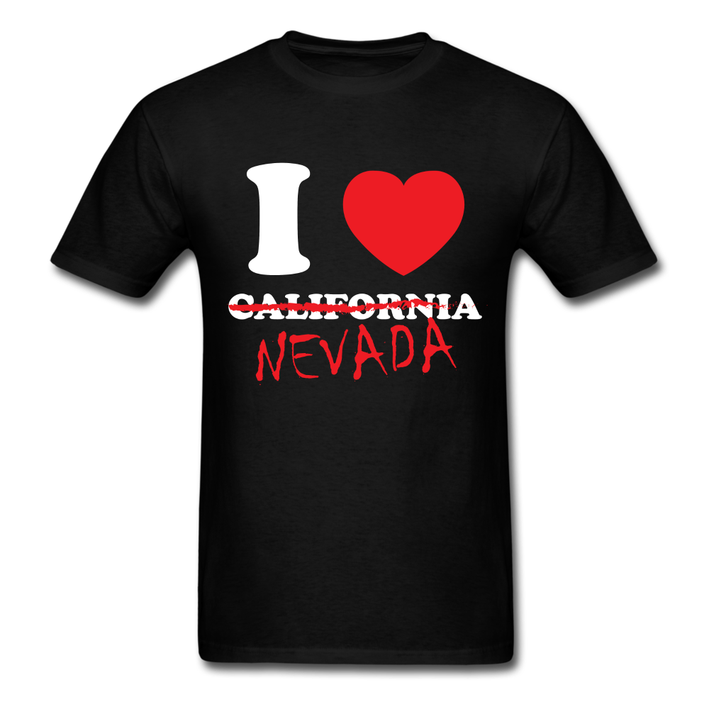 I Love Heart Nevada Not California Unisex Classic T-Shirt - black