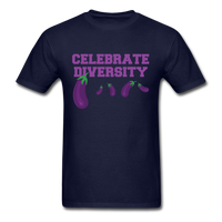 Load image into Gallery viewer, Celebrate Diversity Eggplant Unisex Classic T-Shirt - navy
