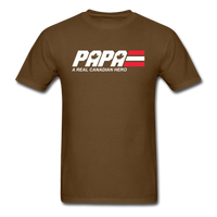 Load image into Gallery viewer, Papa A Real Canadian Hero Unisex Classic T-Shirt - brown
