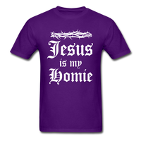 Load image into Gallery viewer, Jesus Is My Homie Unisex Classic T-Shirt - purple
