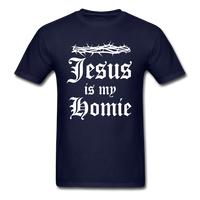 Load image into Gallery viewer, Jesus Is My Homie Unisex Classic T-Shirt - navy
