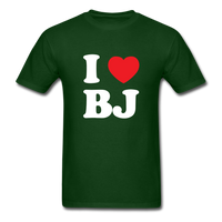 Load image into Gallery viewer, I Love Heart BJ Unisex Classic T-Shirt - forest green
