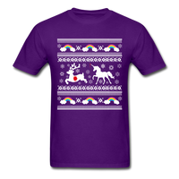 Load image into Gallery viewer, Unicorn Stabbing Reindeer Unisex Classic T-Shirt - purple
